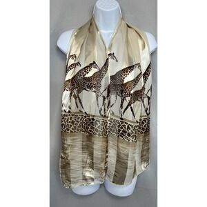 Giraffe Safari Print Polyester Scarf Animal Africa Boho Exotic Rectangle‎